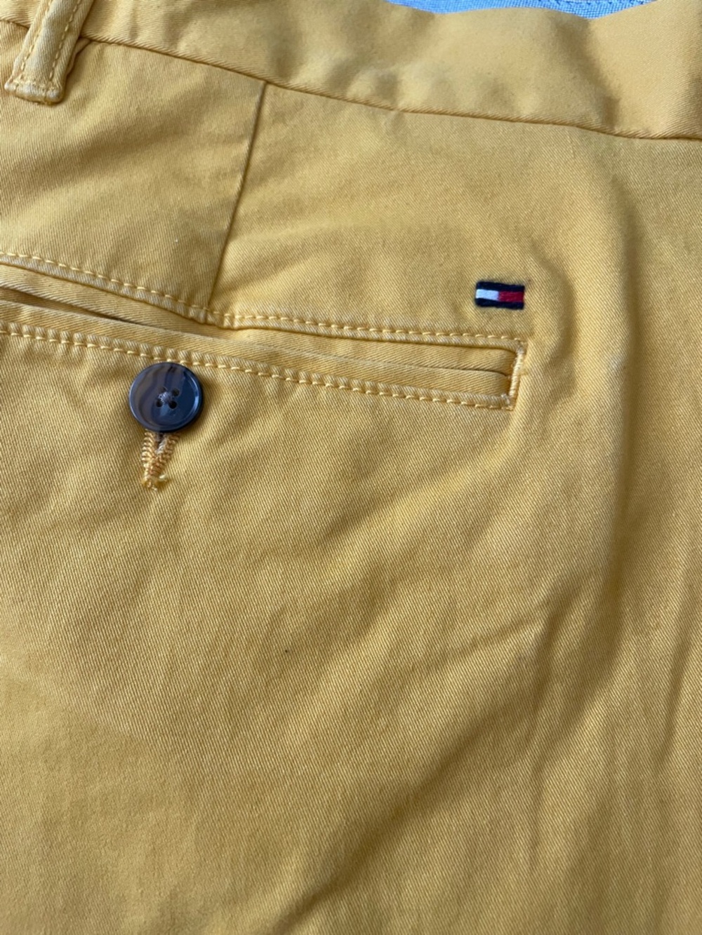 Tommy Hilfiger Yellow Lined Chino Shorts with Logo Trim